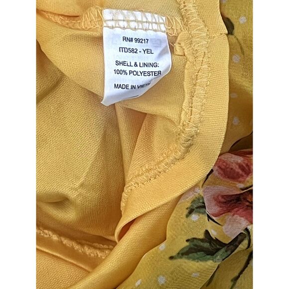 Charming Charlie Yellow Floral Halter Top Blouse Medium - Picture 5 of 5